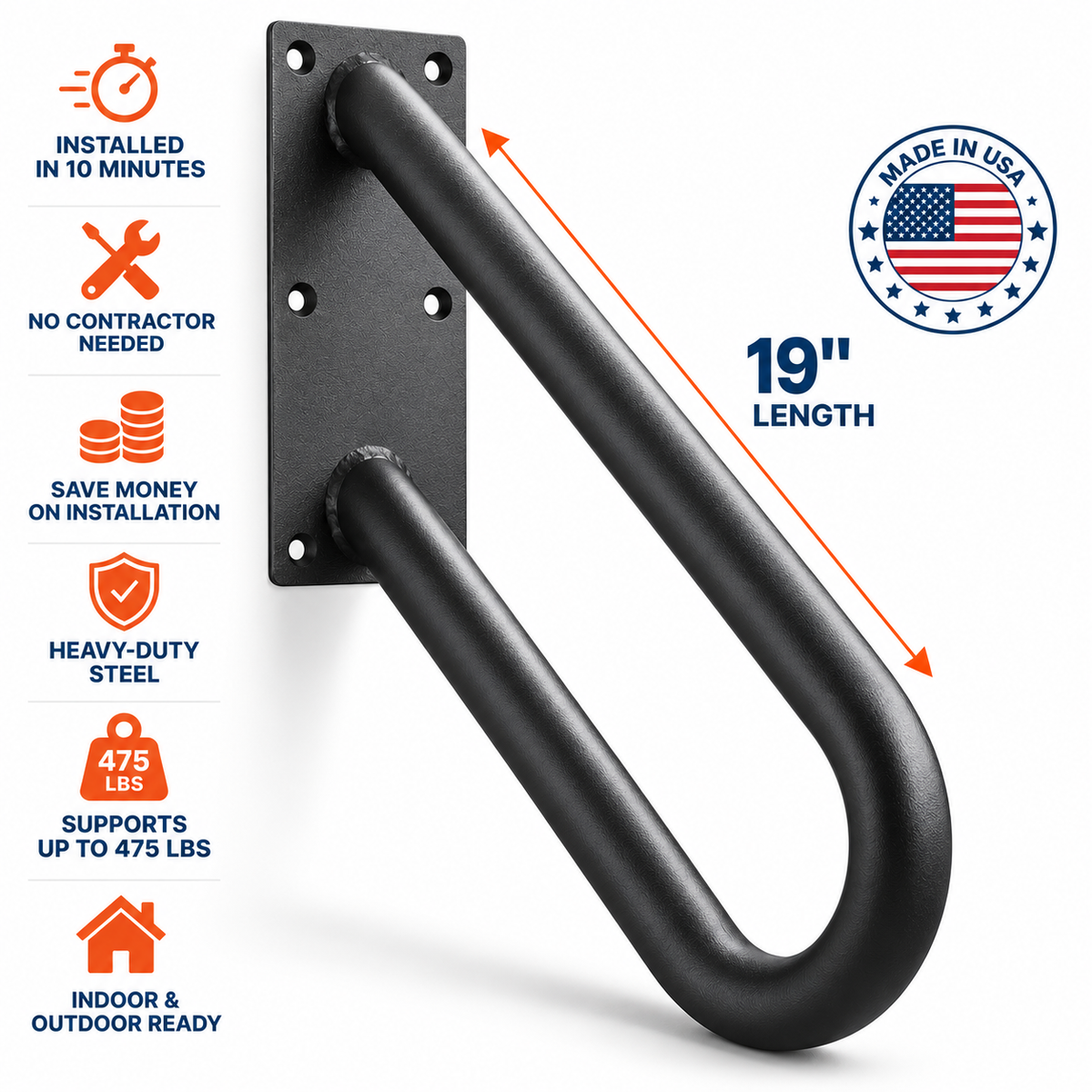 StepGuard Handrail — 19" Long