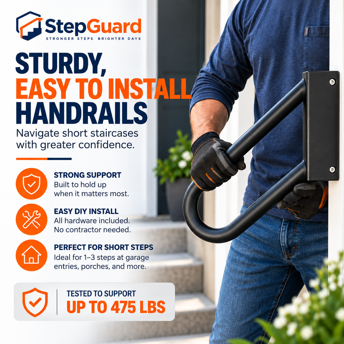 StepGuard Handrail — 19" Long